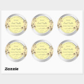 Creme-Rose Gelbe Blumenverpackungen Etiketten Runder Aufkleber (Blatt)