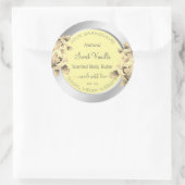 Creme-Rose Gelbe Blumenverpackungen Etiketten Runder Aufkleber (Tasche)