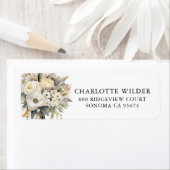 Creme Rose Gold Florals Rücksendeadresse (Insitu)