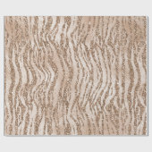 Creme Rose Gold Glitzer Zebra Print Geschenkpapier (Flach)