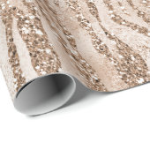 Creme Rose Gold Glitzer Zebra Print Geschenkpapier (Rolleneckpunkt)