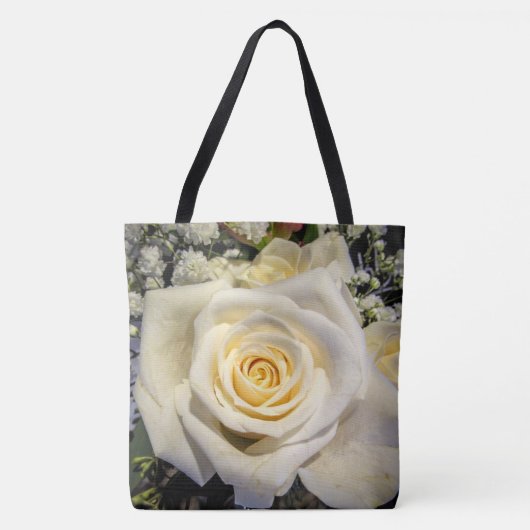 Creme Rose Große Totbeutel Tasche (Vorderseite)