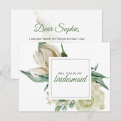 Creme Rose Grünes Blumenwasser Classic Einladungspostkarte (Vorne/Hinten)