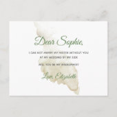 Creme Rose Grünes Blumenwasser Classic Einladungspostkarte (Rückseite)