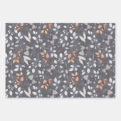 Creme Rose Herbst Berries Blumengraue Mix Geschenkpapier Set (Vorderseite 2)