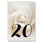 Creme Rose Hochzeit Tischnummer Cards (Rückseite)
