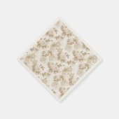 Creme Rose Muster Serviette (Ecke)