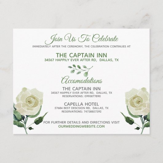 Creme-Rose-neutrale Hochzeitsinformationen Begleitkarte (Vorderseite)