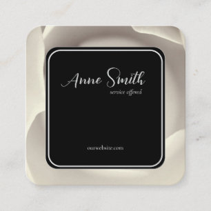 Creme Rose Petal Bloral Accent - elegant & modern Quadratische Visitenkarte