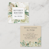 Creme-Rose Quadratische Visitenkarte (Vorne/Hinten)