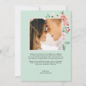 Crème & Rose | Romantische Frühlingsflorale Hochze Dankeskarte (Rückseite)