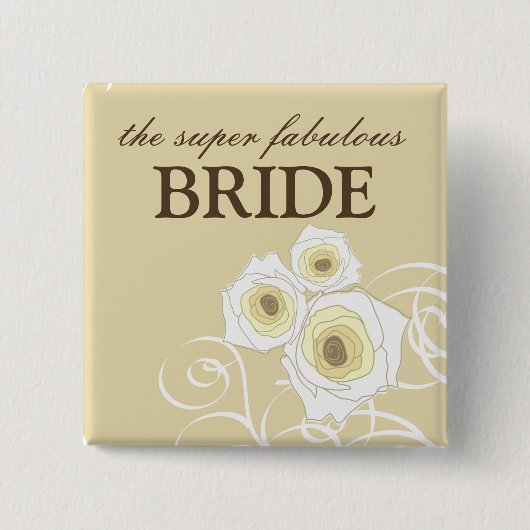 Creme-Rose und Wirbel-Brausekopf Button (Vorderseite)