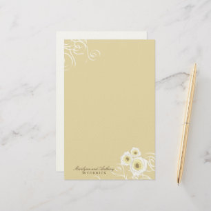 Creme Rose und Wirbel Elegante romantische Hochzei Briefpapier