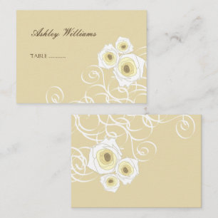 Creme Rose und Wirbel Elegante romantische Hochzei Platzkarte