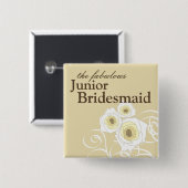 Creme-Rose und Wirbel-Hochzeitsknopf Button (Vorne & Hinten)