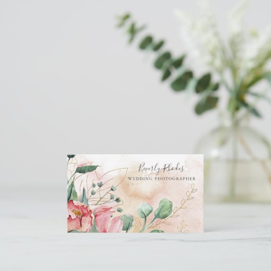 Creme-Rose Visitenkarte (Stehend Vorderseite)