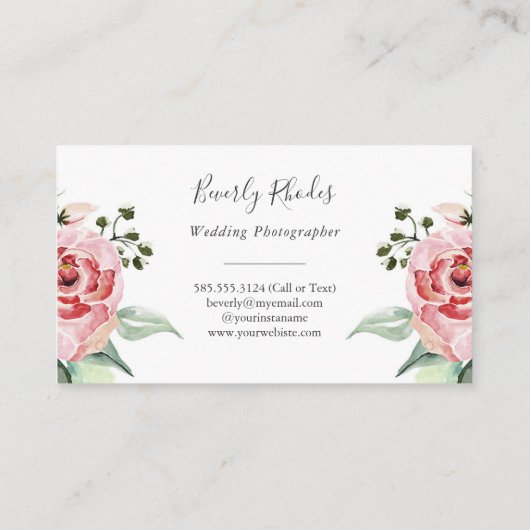 Creme-Rose Visitenkarte (Rückseite)