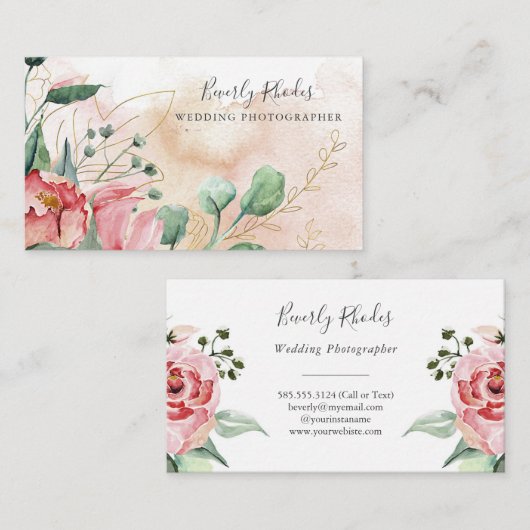 Creme-Rose Visitenkarte (Vorne/Hinten)