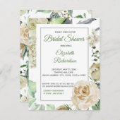 Creme Rose Wasserfarbenes Brautparty RSVP Karte (Vorne/Hinten)
