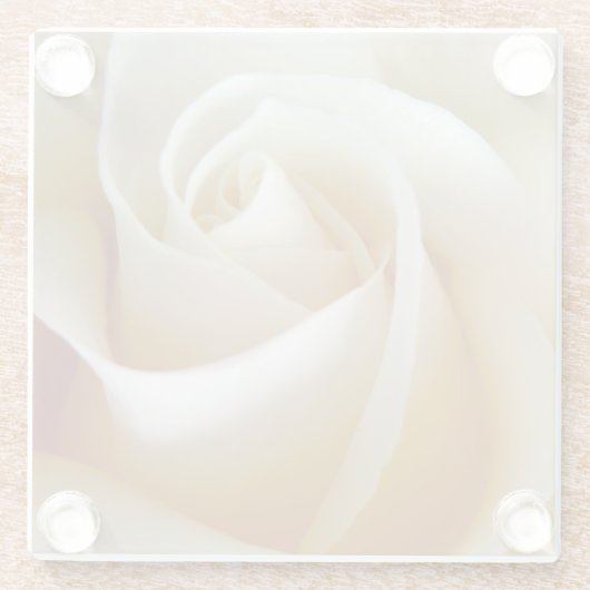 Creme Rose Wedding Foto Glasuntersetzer (Rückseite)