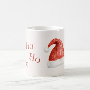 Creme Rot Weiße Ho Ho Ho Santa Hut Kaffeetasse