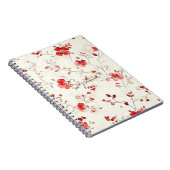 Creme Rote Blumen Notizblock (Rechte Seite)