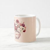 Creme-rote Ranunculus-Blumen Kaffeetasse (VorderseiteRechts)