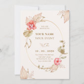 Creme ruhig blumenelegant einladung (Vorderseite)