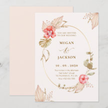 Creme ruhige, blumengeschmückte Hochzeit