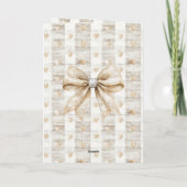 Creme-Rustik-Weihnachten-Silber-Bogen Karte (Rückseite)
