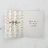 Creme-Rustik-Weihnachten-Silber-Bogen Karte (Innenseite)