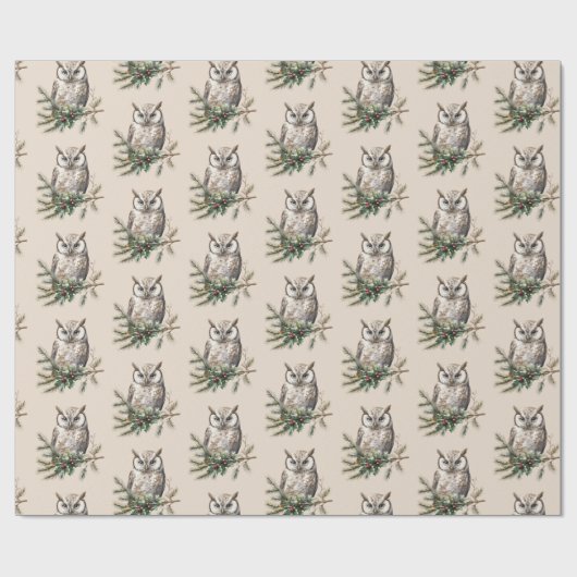 Creme Rustikale Hülsen und Blume Geschenkpapier (Flach)