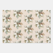 Creme Rustikale Hülsen und Blume Geschenkpapier Set (Vorderseite 3)