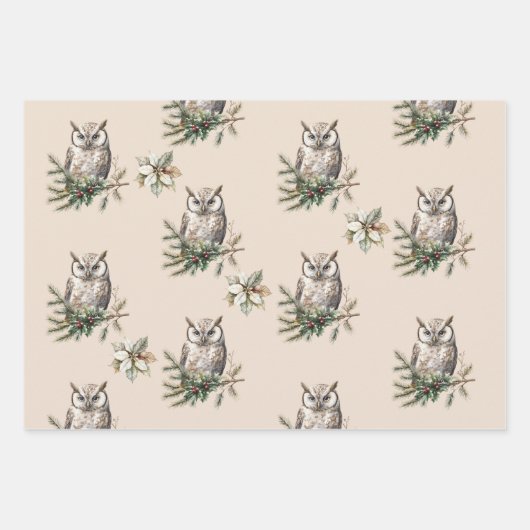 Creme Rustikale Hülsen und Blume Geschenkpapier Set (Vorderseite 2)