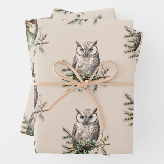 Creme Rustikale Hülsen und Blume Geschenkpapier Set (Beispiel)