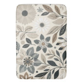 Creme & Sage Green Bold Modernes Blumenmuster Badematte (Vorderseite Vertikal)