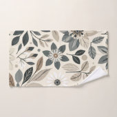 Creme & Sage Green Bold Modernes Blumenmuster Badhandtuch Set (Handtuch)