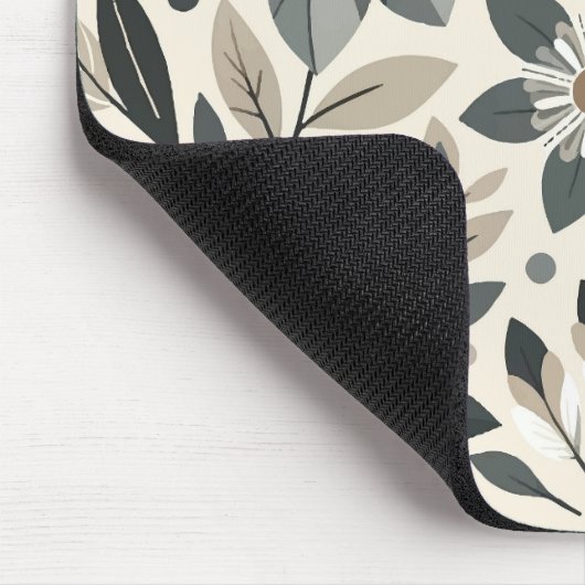 Creme & Sage Green Bold Modernes Blumenmuster Mousepad (Ecke)