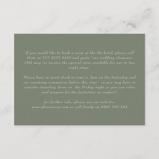 Creme & Sage Monogram Gold | Unsere Details zur Ho Begleitkarte (Rückseite)