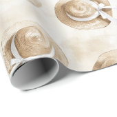 Creme-Sand-Strandhüte Geburtstag Geschenkpapier (Rolleneckpunkt)