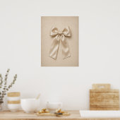 Creme Satin Bogen Wandkunst | Neutraler Coquette P Poster (Küche)
