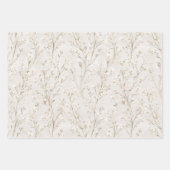 Creme-Schleifen-Blumen-Geburtstag Geschenkpapier Set (Vorderseite 3)