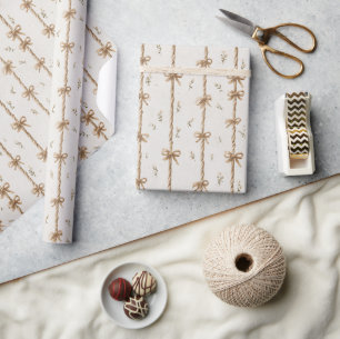 Creme-Schleifen-Geburtstag Geschenkpapier