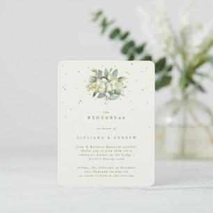 Creme-Schneebeere + Eukalyptus Hochzeitsprobe Begleitkarte