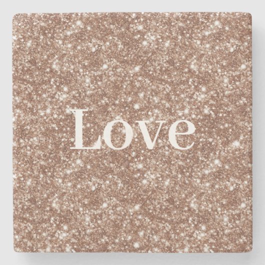 Creme-Schokolade-Glitter-Liebe Valentinstag Steinuntersetzer (Vorderseite)