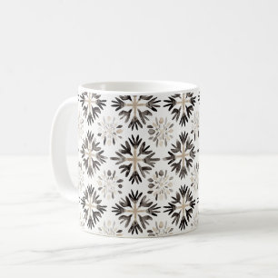 Creme Schwarz Abstrakt Kaffeetasse