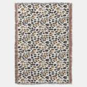 Creme Schwarz Braun Leopard Tier Decke (Vorderseite Vertikal)