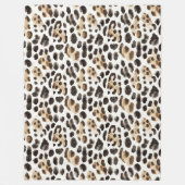 Creme Schwarz Braun Leopard Tier   Fleecedecke (Vorderseite)