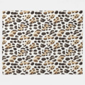 Creme Schwarz Braun Leopard Tier   Fleecedecke (Vorderseite (Horizontal))