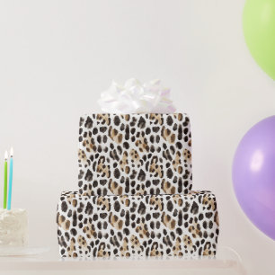 Creme Schwarz Braun Leopard Tier Geburtstag Geschenkpapier